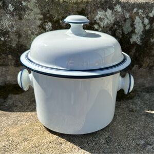 Vintage Dansk Bistro 2 Quart Round Covered Casserole Handled Christianshavn Blue